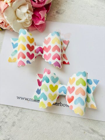 Small Colourful Heart Bows