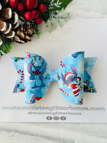 Christmas Stitch & Candy Canes Bow