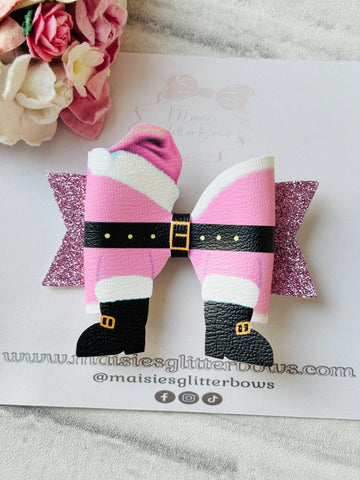 Pink Santa Bow