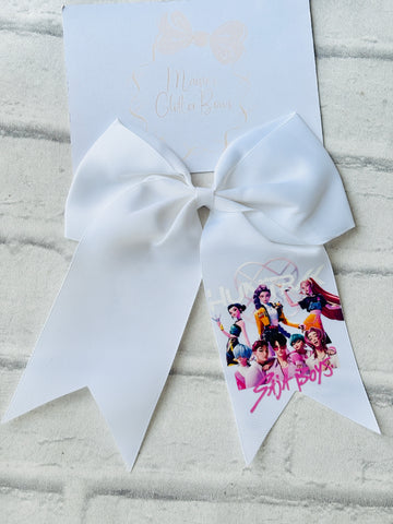White K-Pop Demon Hunters Ponytail Bow Style 1