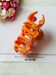 Orange Flower Claw Clip