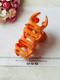 Orange Flower Claw Clip
