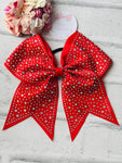 Red Diamanté Ponytail Bobble Bow