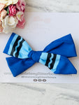 Blue Crayon Bow