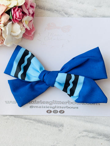 Blue Crayon Bow