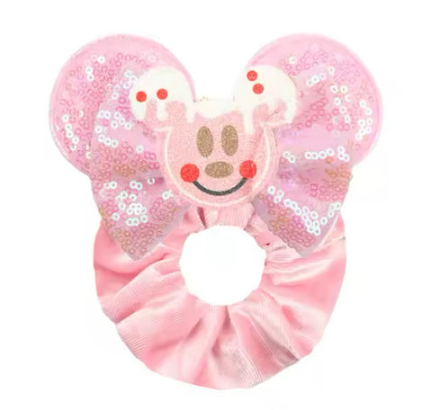 Pink Boy Mouse Ears Scrunchie