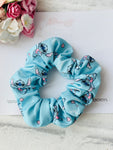 Light Blue Stitch Scrunchie