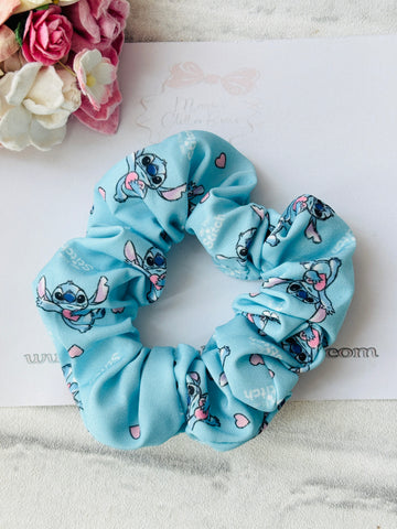 Light Blue Stitch Scrunchie