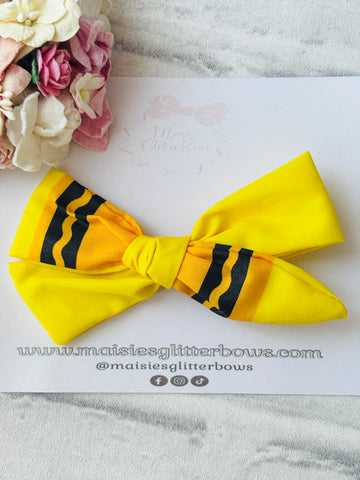 Yellow Crayon Bow