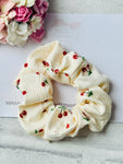 Cream Cherries Scrunchie