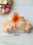 Peach Glitter Flower Claw Clip