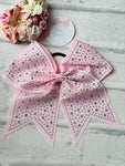 Pink Diamanté Ponytail Bobble Bow