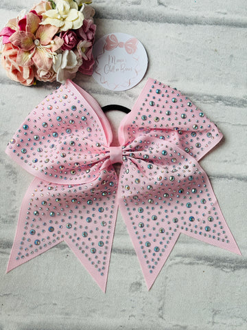 Pink Diamanté Ponytail Bobble Bow