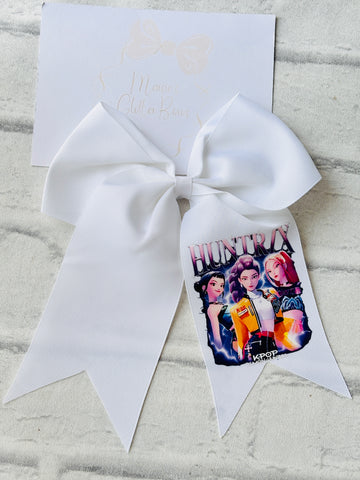 White K-Pop Demon Hunters Ponytail Bow Style 2